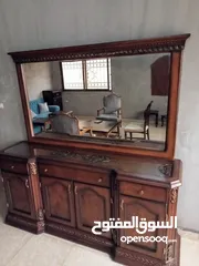  5 دلسوار تفصيل خشب لاتية18 مقشط زان قشرة مع مرآة بحالة ممتازة جدا شبه جديد