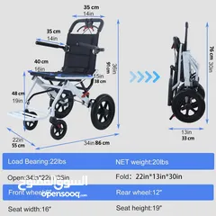  5 كرسي متحرك قابل للطي محمول خفيف الوزن Lightweight Portable Folding Wheelchair