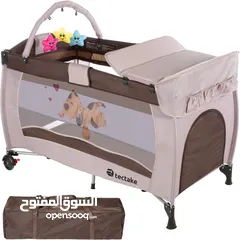  5 تخت بيبي من island toys امريكي فخم جدا مع كامل الاضافات next to me جنب متحرك وعلاقه العاب وعجلات