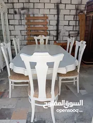  6 غرفه سفره 3 قطع خشب سويد وزان كاااامل وكاله ولانقره فييها 600 دينار فقط