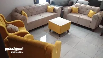  5 أطقم كنبايات جديد  ، متوفر بأي لون بتطلبه