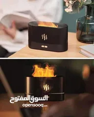  2 وفرنالكم مبخرة اللهب تصميم على شكل لهب الشعلة 3D  شبه الحقيقي تعمل على وصلة شحن(مُرفقه)