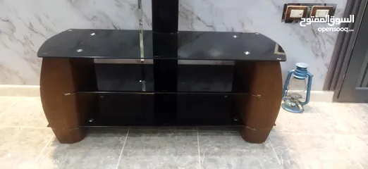 6 طاولة تلفزيون سيكوريت اسود اصلي جوانب خشب زان اصلي.
