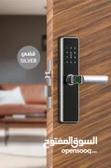  1 قفل الكتروني للابواب الخشبية ببصمة الاصبع و تطبيق الهاتف + 2 كرت