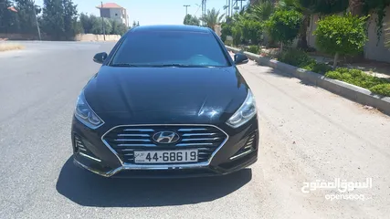  5 هونداي سوناتا 2018 فحص 3 جيد لون اسود ملوكي فل الفل اعلى فئة بانوراما بسعر مغري قابل للبدل