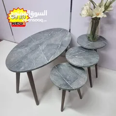  30 طاولات وسط وسيرفس متوفره  بعدة أشكال متنوعه منها مدور ومستطيل ومربع واحجام مختلفه وعده قياسات