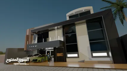  2 تصميم 3Dخارجي مبنى سكني شقق سكنية
