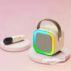  8 سماعة شحن صغيرة متنقل مع مايك عدد 1 نظام كاروكي للاطفال Karaoke Machine for Kids Adults K12