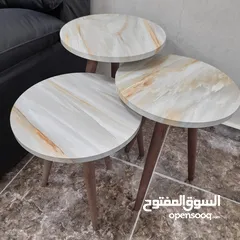 21 طاولات سرفيس 3 قطع ب 15 دينار  الاطقم pvc حراري  مقاوم للمي والرطوبه الخدوش ومكفولين  سارع بالطلب  .