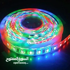 4 كيبل اضاءة  (حبل ليد ملون)LED  مع ريموت تحكم 5 متر اضاءة RGB  اخضر احمر ازرق مكس الوان وابيض