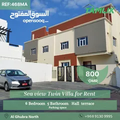  1 Sea view Twin Villa For Rent In Al Ghubra North  REF 468MA