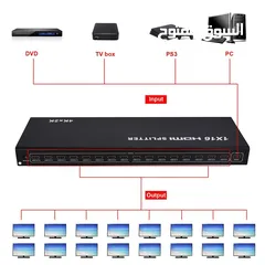  5 موزع HDMI 1 IN 16 OUT 4K UHD هو جهاز مصمم لتوزيع إشارة HDMI واحدة إلى 16 شاشة مختلفة في نفس الوقت