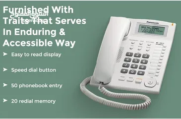  4 تلفون ارضي سلكي باناسونيك  KX-TS880MX Panasonic Single Line KX-TS880MX Corded Landline Phone