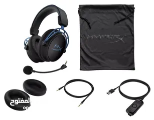  3 سماعة hyper x alpha s للبيع مستعمله بحاله جيده جدا هايبر اكس الفا س لون ازرق و اسود