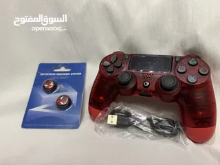  6 ايادي بلايستيشن 4 كوبي نخب اول مع شاحن و جوي ستيك  يوجد لونين ازق وأحمر