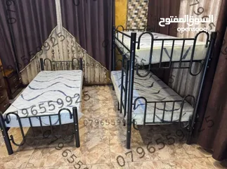  10 تخت مفرد  تخت طابقين وفرشات