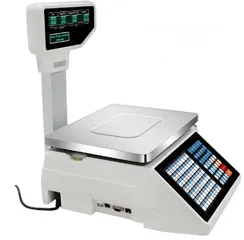  6 جهاز وزن توزين مع طابعة ستيكر للسلع باركود سكانر Printing Weighting Scale