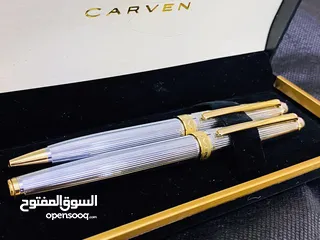  11 طقم أقلام كارڤين ألماني أصلي جديد لم يستعمل بالعلبة الأصلية اللون سيلڤر في جولد