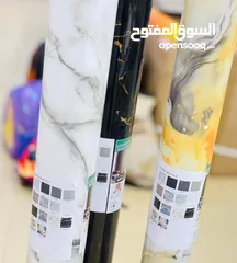  5 رول استيكر حراري اصلي بديل الرخام متوفر 3 الوان : اسود. فضي. بيج متعدد الاستخدامات