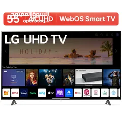  1 شاشات 55 أنش LG ال جي 4K سمارت أوامر  مع رسيفر داخلي صوتيه مع قاعده جداريه شامل توصيل مجانا