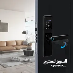  12 قفل باب الكتروني ذكي مع بصمة دخول Intelligent Lock WiFi Biometric Fingerprint Smart Door