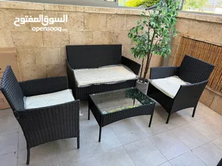  4 مجموعة كراسي الحديقة والبلكونات مع مفارش