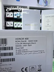  12 Honor 400 ( 256 GB / 12 RAM ) 5G  هونر 400 جديد بالكرتونة معه السماعات الاصلية  و الكفر الاصلي شركة