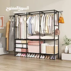  2 ستاند الملابس المعدني المتعدد الوظائف! خلي غرفتك مرتبة بأقل مجهود وبستايل عصري معدن متين مقاوم للصدأ