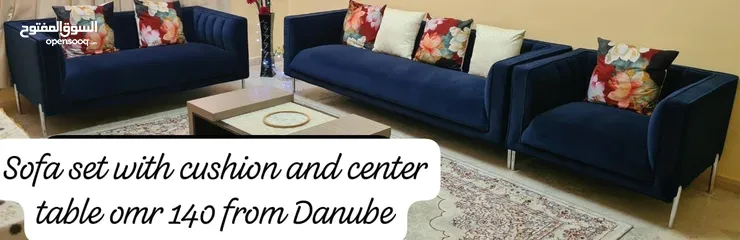  1 Sofa set with center table and cushions from Danube for 140 riyals