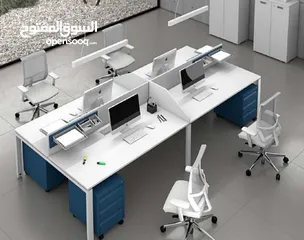  8 خلية عمل زحكات اثاث مكتبي ورك استيشن -work space -partition -office furniture -desk staff work stati