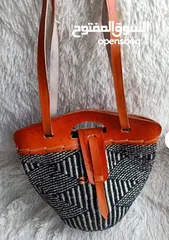  13 new leather handbag sisal and leather made