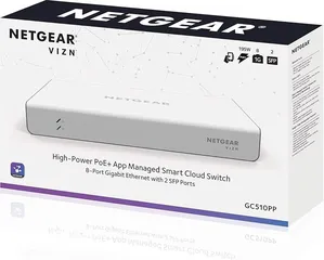  1 high-power poe+Insight managed smart   cloud switch 8- port. NETGEAR