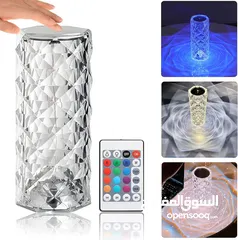  2 Crystal Diamond LED table lamp light with touch feature