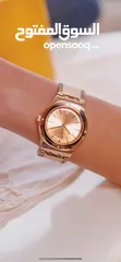  5 ساعة سواتش نسائية swatch كستك معدني بلون مميز جداً عصريه وحديثه  Lady swatch ساعة بلون rose gold