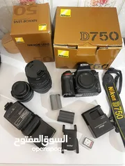  14 كاميرا نيكون 750d مع ملحقاتها 