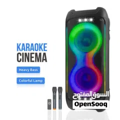  7 WGY-2366 Twin 6.5 "80W Portable JbI Trolley Speaker Party Wireless Subwoofer BlueTooth Speaker 2 Mic