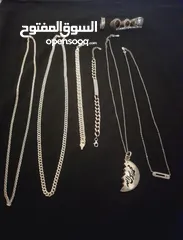  2 مجموعه فضة إيطالي 925 سناسل خواتم اساور