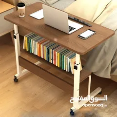  13 80 × 40 طاولة جانبية مكتب جانبي متحرك مع رفوف للكتب ومكتب للطلاب ارتفاع قابل للتعديل كمسند كمبيوتر