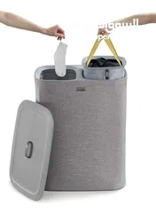  1 Joseph Tota Laundry Hamper Separation Basket with Lid - Grey 90-Liter