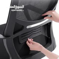  9 كرسي مكتب مريح، كرسي كمبيوتر شبكي بمسند ظهر مرتفع، ومسند رأس قابل للتعديل ومسند ذراع معدني، كراسي