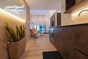  3 ستوديو مفروش فاخر للايجار في برج داماك العبدلي . جديد لم يسكن اثاث فاخر