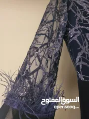  4 فستان سهرة كحلي موديل جديد 2025 قياس l  راقي جدا مع الشيلة Dark navy blue evening dress