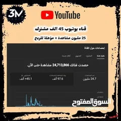  2 قنوات YouTube نصف مليون مشترك و يوجد 45 الف مشترك