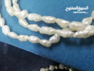  4 سنسال لؤلؤ طبيعي واسوارة لؤلؤ 3طبقات