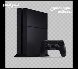  1 بلايستيشن 4 فات 500gb مع ايدتين وسيدي ريد ديد رديمشن 2 وفيفا 25 ولعبة human foul falt