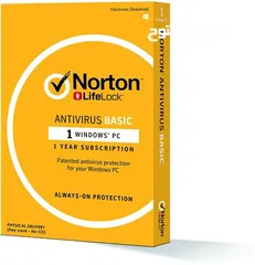  3 NORTONLIFELOCK ANTIVIRUS BASIC 1 WINDOWS نورترن  انتي فايروس  لحماية جهاز الكمبيوتر مستخدم واحد