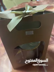  4 كوب (مج) اخضر الون يده ذهبية وجميل جدا ثقيل الحجم
