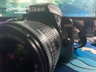  5 نيكون 3300d حال الوكاله  شتر قليل  عدسه 18/55 ستراب  وصلات  ترايبود  شاحن  بطاريه