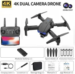  1 طائرة مزودة بكاميرا  درون 4k Dual camera Dron  طائرة صغيرة قابلة للطي  يتم التحكم فيها عن