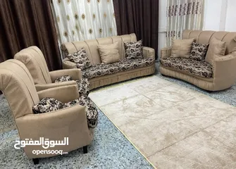  4 طقم كنب خشب سويت كامل سبع مقاعد